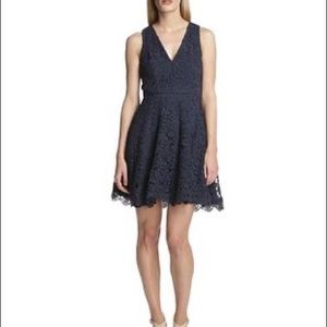 French Connection Navy Blue Loving Crochet Dress